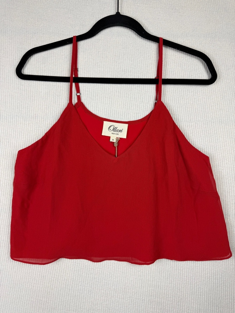 NWT Ollari New York Red Cami Blouse Size Medium